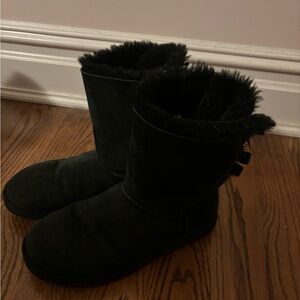 UGG Black Suede Winter Boots with Fur Lining